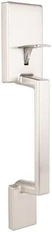 BRINKS Keyed Entry Door Handleset with Deadbolt Satin Nickel Modern Design