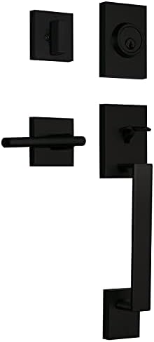 NUK3Y Haven Modern Door Handle with Reversible Lever Trim Matte Black