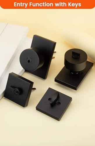 Sturdy Matte Black Door Knob Set with Deadbolt for Entryway