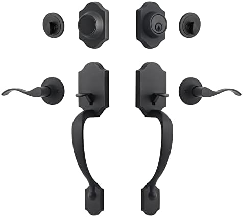 Natsukage Matte Black Double Door Handle Set 1