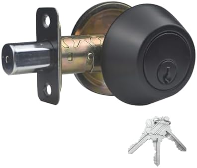 1-Sided Keyed Deadbolt Lock Matte Black