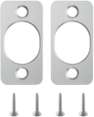 Deadbolt Strike Plate 1-18 x 2-14 Satin Chrome 2 Pack
