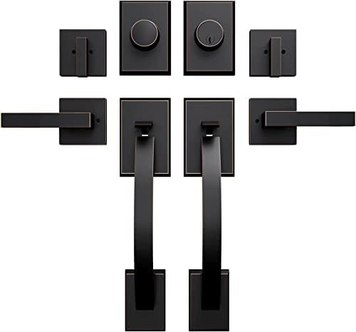 Double Door Handle Set Front Door Lock with Dummy