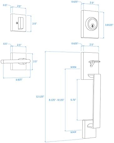 NUK3Y Haven Modern Door Handle with Reversible Lever Trim Matte Black