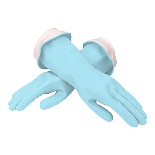Casabella Aqua Waterblock Premium Gloves Blue - Durable Double Cuff Ergonomic