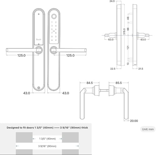 Blusafe Apollo Door Handle Set