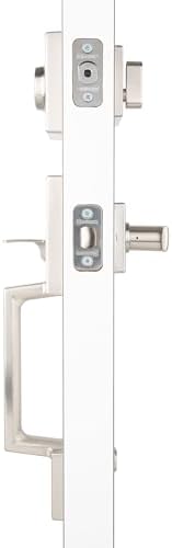 BRINKS Keyed Entry Door Handleset with Deadbolt Satin Nickel Modern Design