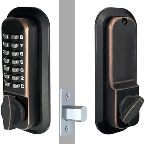JOUNJIP Deadbolt Keyless Entry Door Lock Secure with No Code