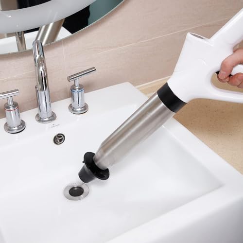 HYPOSFEE Toilet Plunger Stainless Steel DrainUnclogger