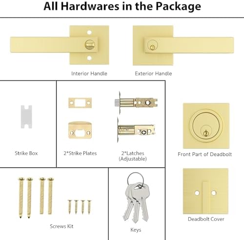 Haidms Gold Door Lock Set