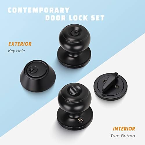 8-Piece Door Knob and Deadbolt Set for Entry Doors