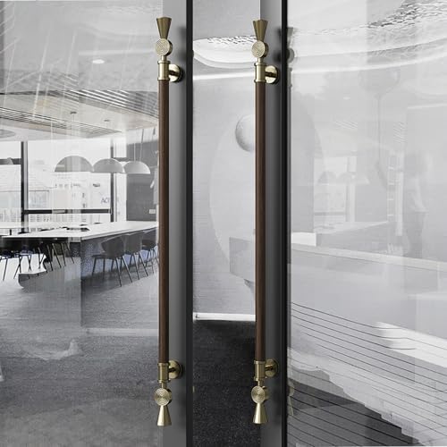 Barn Door Handle Set 2 Pack - Solid Wood Aluminum