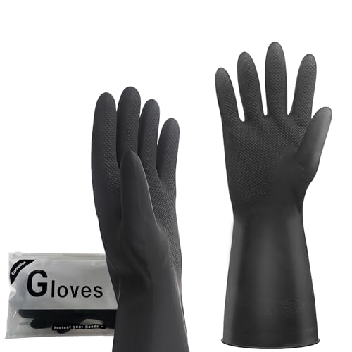 Exprosiflux Heavy-Duty thick rubber gloves for Kitchen and Bathroom Cleaning