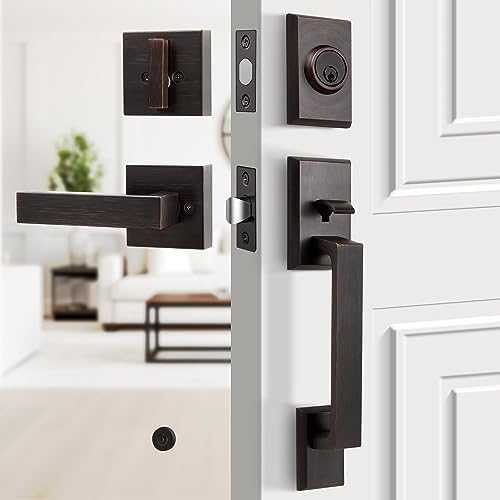 Gaurqiah Front Door Handle Set Oil Rubbed Bronze