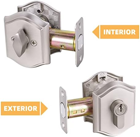 High-Quality SATIN NICKEL KEYED Entry Deadbolt