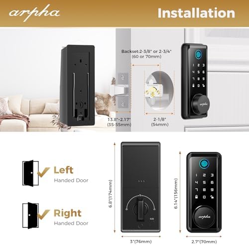 Zinc Alloy Fingerprint Keyless Entry Door Lock