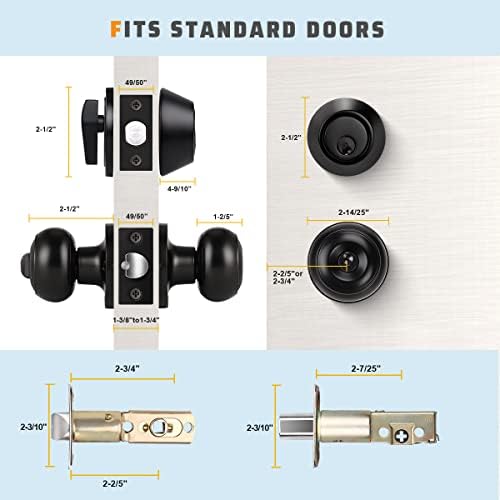 8-Piece Door Knob and Deadbolt Set for Entry Doors