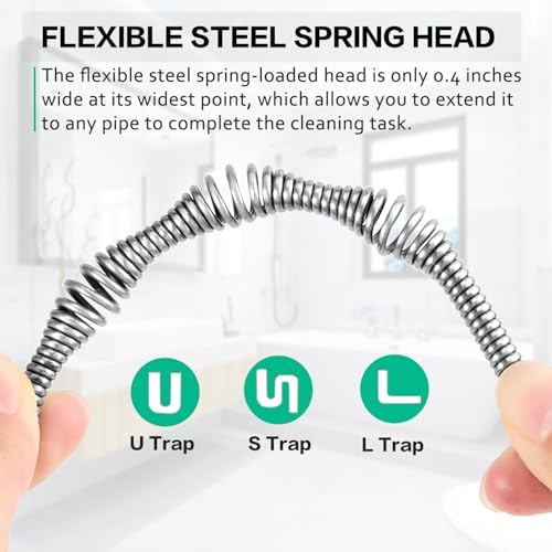 Feeloco 50 FT Heavy-Duty Drain Snake Tool