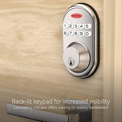 Convenient Keyless Entry Door Lock with 20 Custom Codes Zomoss Deadbolt Lock