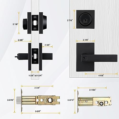 Haidms Black Exterior Door Lock Set