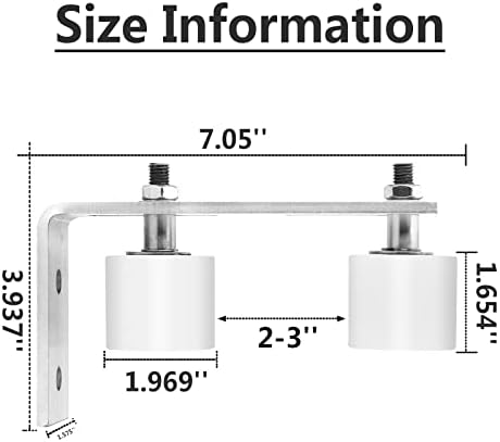 Adjustable 1 58 L Shaped Gate Roller Guide Bracket with 2 Nylon Rollers