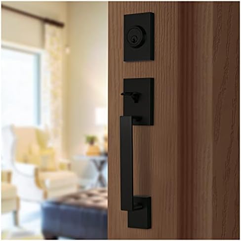 NUK3Y Haven Modern Door Handle with Reversible Lever Trim Matte Black