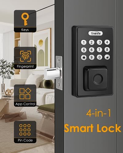 Secure Smart Front Door Lock with Fingerprint Entry App Control