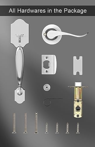 Goldenwarm Front Door Handle Set - Brushed Nickel