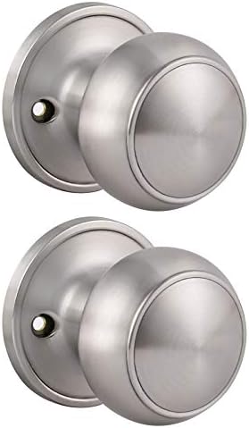 2-Piece Dummy Door Knobs Set Pull Push Function Satin NickelFinish