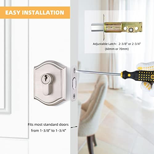 High-Quality SATIN NICKEL KEYED Entry Deadbolt
