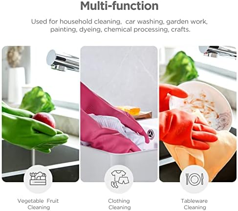 Durable Rubber Dishwashing Gloves for Kitchen Household Use