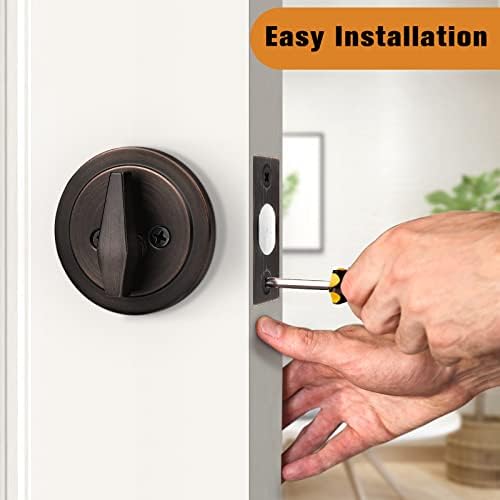 Probrico 2-Pack Keyed Alike Single Cylinder Deadbolts Oil Rubbed Bronze Combo Packs
