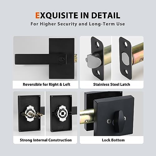 Haidms Black Exterior Door Lock Set