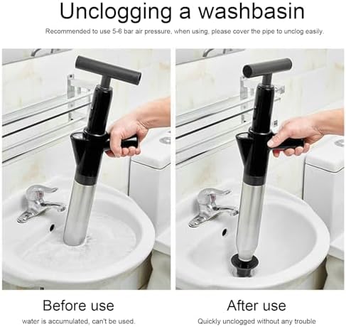 Stainless Steel High-Pressure Toilet Plunger for Efficient Drainage