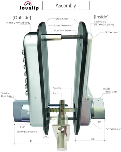 JOUNJIP Deadbolt Keyless Entry Door Lock Secure with No Code