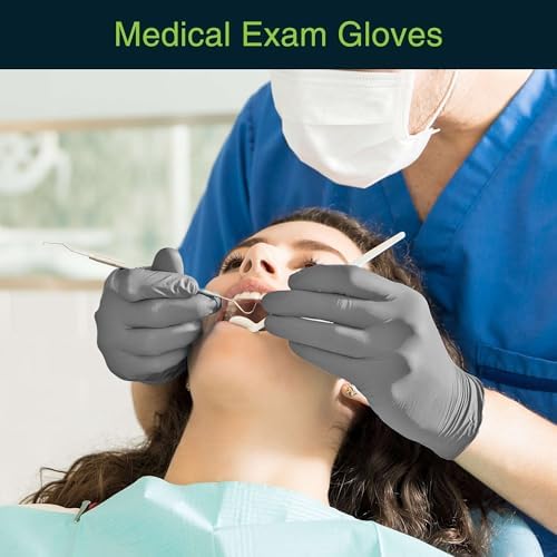 FifthPulse Cool Gray Nitrile Gloves