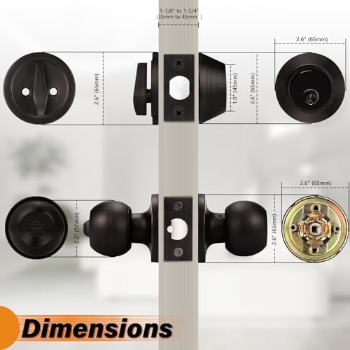 Probrico Oil Rubbed Bronze Door Knobs Set
