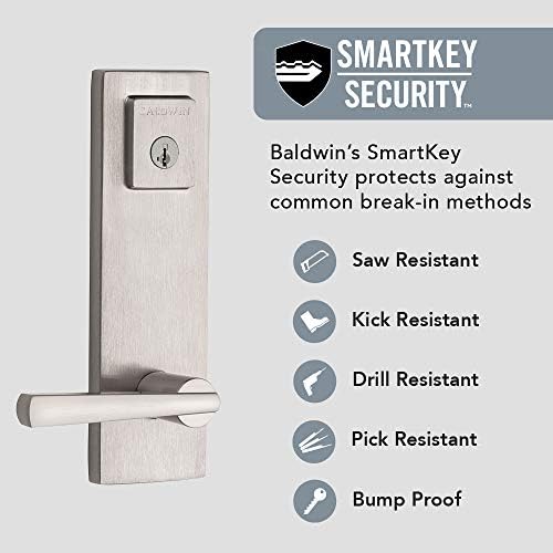 Baldwin Spyglass Front Door Handleset with SmartKey and Satin Nickel Security