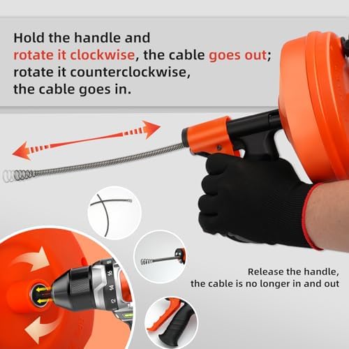 50FT Auger - Effortlessly Clear Pipes