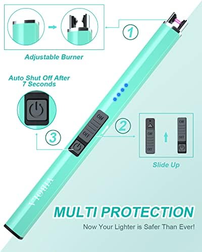 VIBOLA Rechargeable Plug-In Plasma Candle Lighter Windproof Teal Blue
