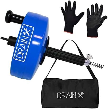 DRainX 35-FT Steel Power Pro Drum Auger for Plumbing