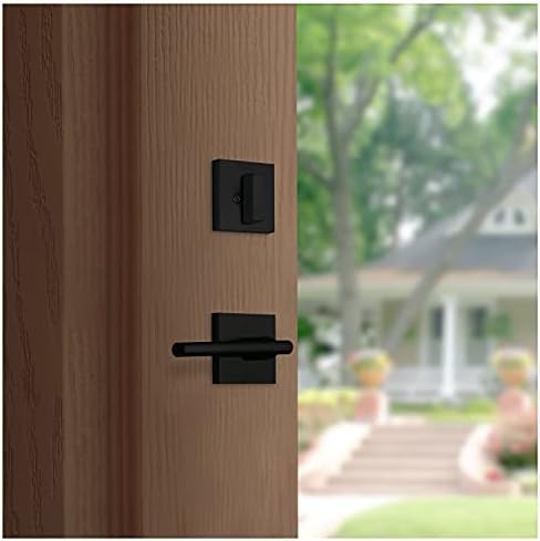 NUK3Y Haven Modern Door Handle with Reversible Lever Trim Matte Black