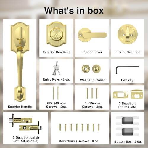 Weatherproof Front Door Handle Set