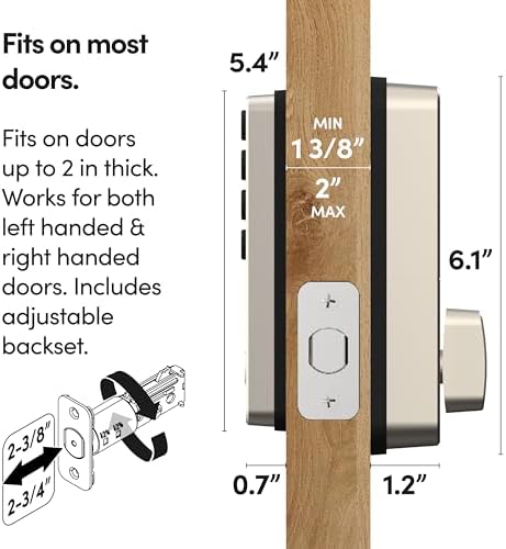 SATIN Nickel Smart Lock with Remote Fingerprint Features