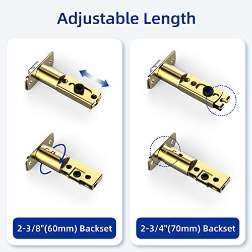 Adjustable Front Door Entry Door Lock Handle Set Modern Satin Nickel