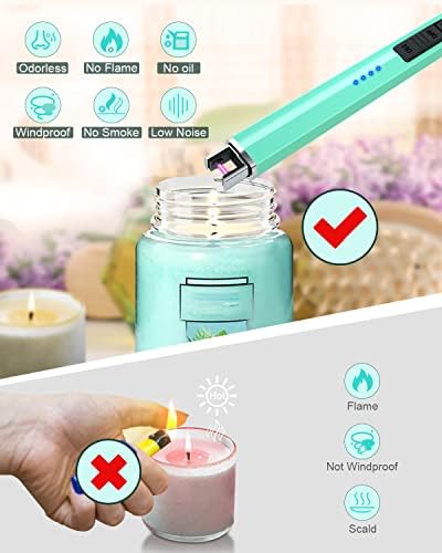 VIBOLA Rechargeable Plug-In Plasma Candle Lighter Windproof Teal Blue