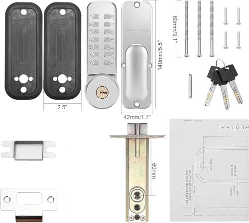 Mechanical Keyless Door Lock with Dual-Use Password Easy Install