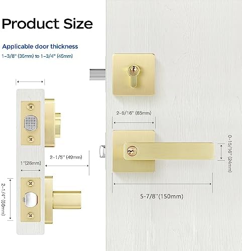 Leydebong 5-Piece Gold Door Handle Set
