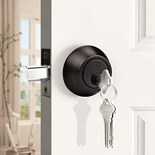 Probrico 2-Pack Keyed Alike Single Cylinder Deadbolts Oil Rubbed Bronze Combo Packs