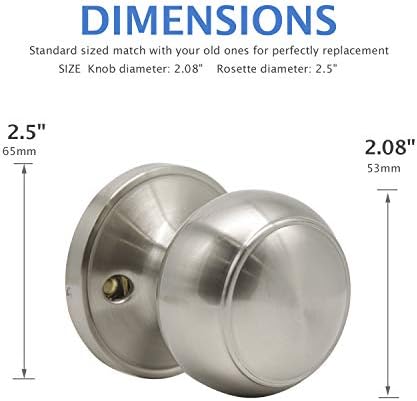 2-Piece Dummy Door Knobs Set Pull Push Function Satin NickelFinish